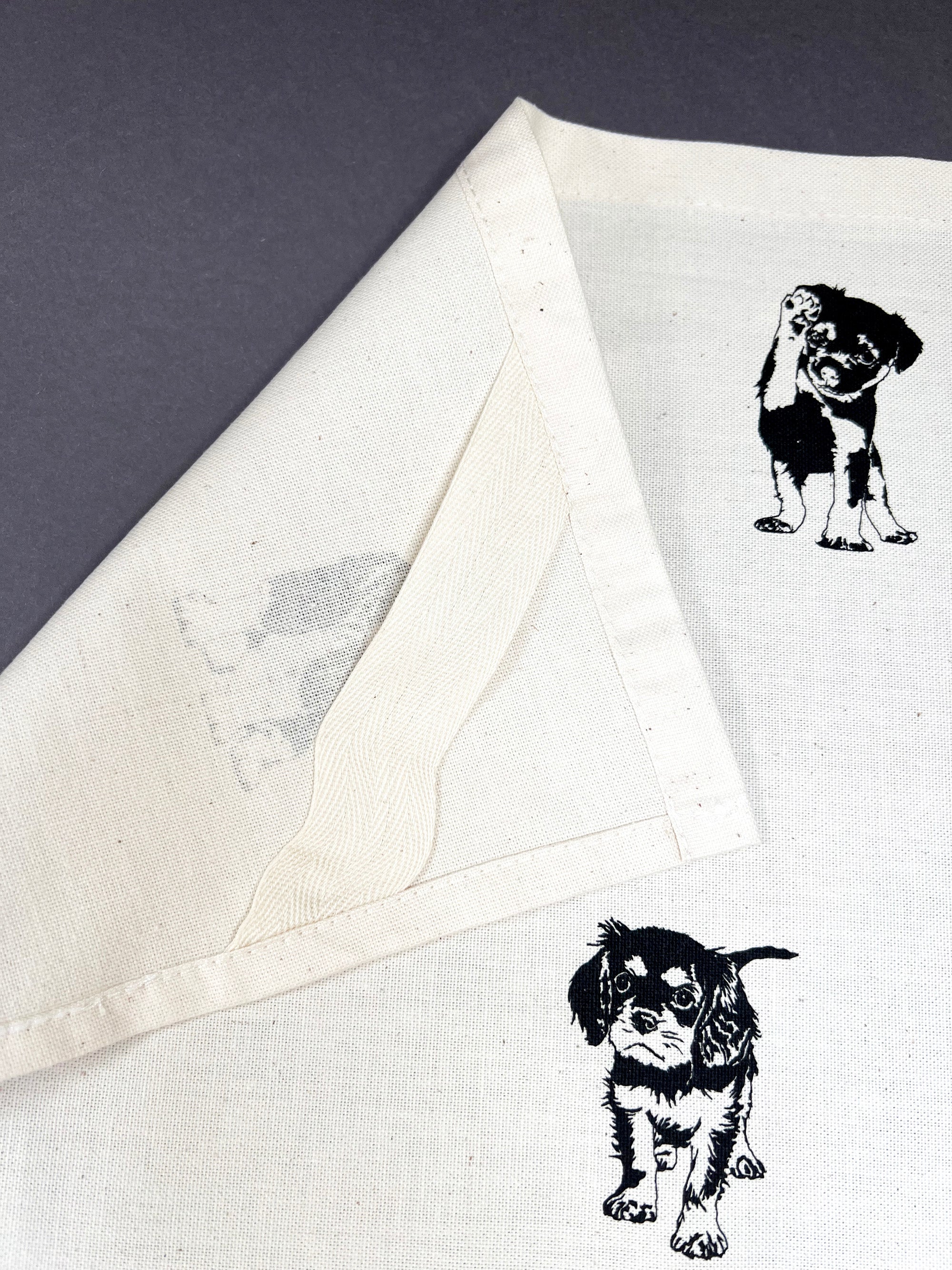 Multi Puppies Tea Towel