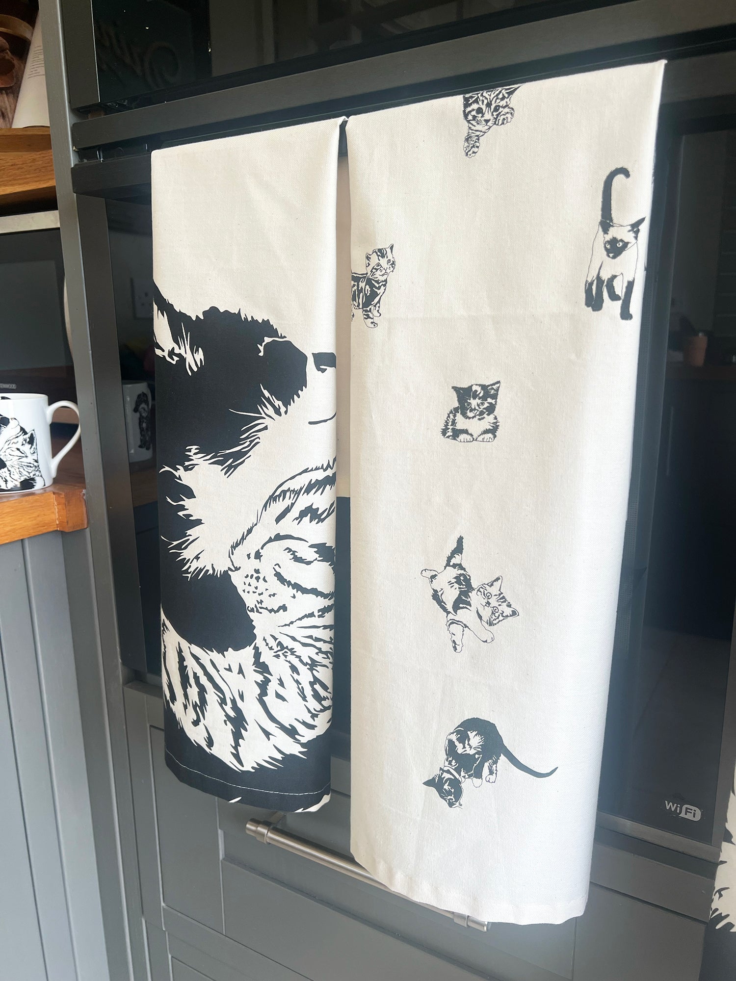 Cuddle Time Cat Tea Towel