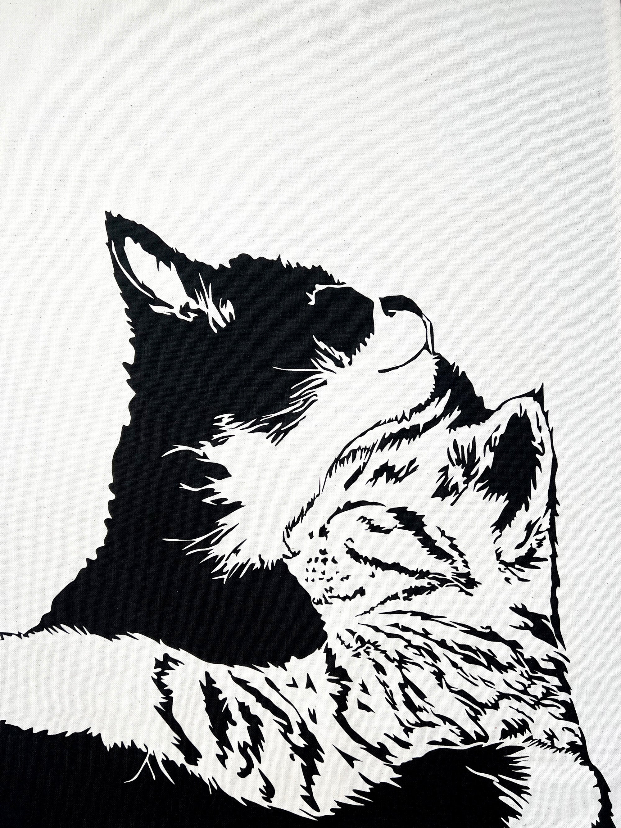 Cuddle Time Cat Tea Towel
