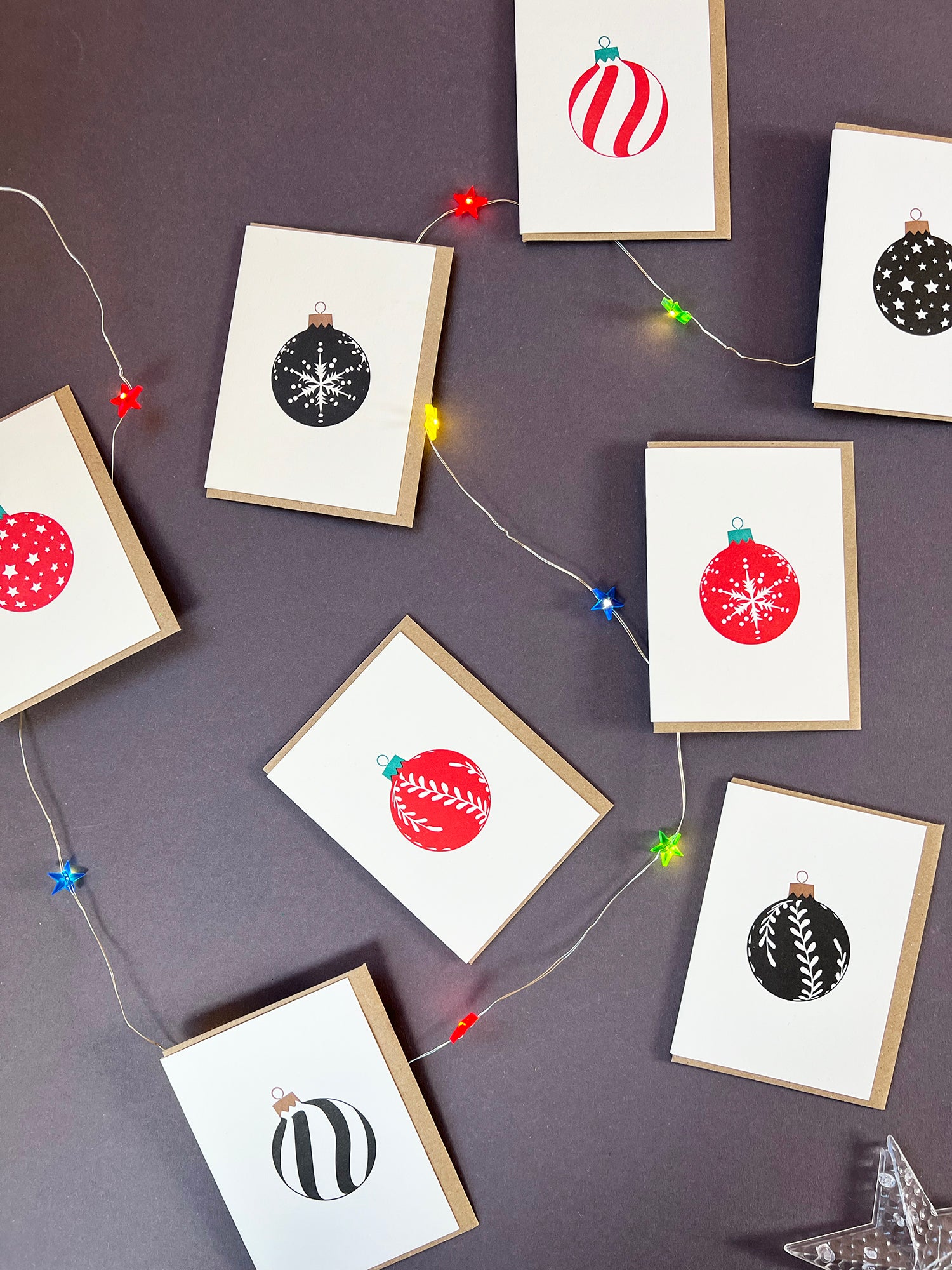 4 Stripe Bauble Black & Gold Card