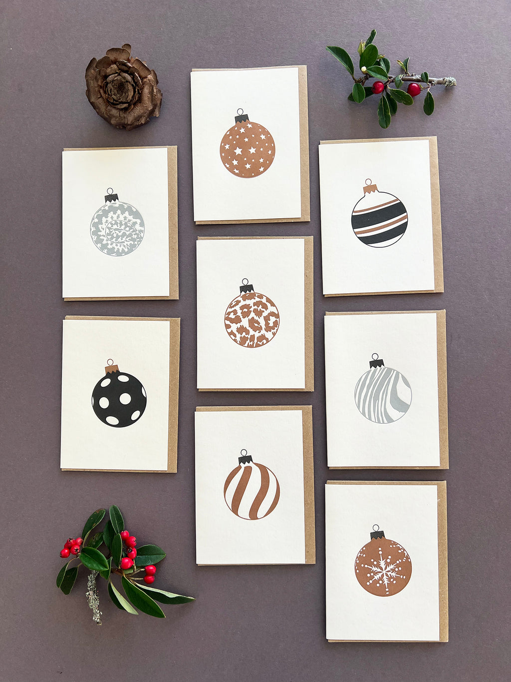 Sale Christmas Bauble Letterpress Notecards | Pack of 16