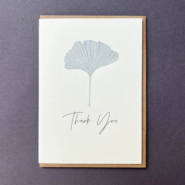 Thank You Ginkgo Letterpress Card
